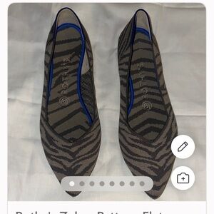 Rothy's Zebra Stripe Flats - Black and Gray